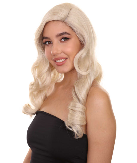 Frida Women's Long Length Lace Front Wavy With Bangs - Adults Fashion Wigs | Nunique