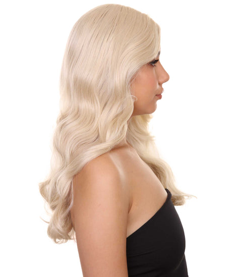 Frida Women's Long Length Lace Front Wavy With Bangs - Adults Fashion Wigs | Nunique