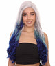 Adult Women's 27" Inch Long Length Wavy C-Part Lace Natural Blue White Ombre Hairline Icon Beauty Wig, 100% Heat Resistant Fibers, Perfect for your Everyday Wear and Styling to your Expectations! -   Wig,  | NU