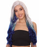 Adult Women's 27" Inch Long Length Wavy C-Part Lace Natural Blue White Ombre Hairline Icon Beauty Wig, 100% Heat Resistant Fibers, Perfect for your Everyday Wear and Styling to your Expectations! -   Wig,  | NU
