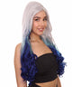 Adult Women's 27" Inch Long Length Wavy C-Part Lace Natural Blue White Ombre Hairline Icon Beauty Wig, 100% Heat Resistant Fibers, Perfect for your Everyday Wear and Styling to your Expectations! -   Wig,  | NU