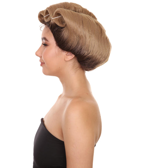 Adult Women's 13" Inch Medium Length Curled 360 Lace Front Natural Brown Bouffant Drag Beauty Wig, 100% Heat Resistant Fibers, Perfect for your Everyday Wear and Styling to your Expectations! -   Wig,  | NU