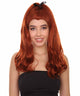 Adult Women's 20" Inch Long Length Wavy 360 Lace Front Natural Red Head Hairline Wig with Black Hair-Bow, 100% Heat Resistant Fibers, Perfect for your Everyday Wear and Styling to your Expectations! -   Wig,  | NU
