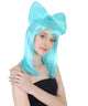 Straight Shoulder Length Wig with Bow Bun and Bangs - Halloween Wigs | HPO
