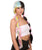 Double Scoop Sundae Women's half Pastel half black Pigtails with Dolly Pink Ribbons