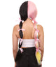 Double Scoop Sundae Women's half Pastel half black Pigtails with Dolly Pink Ribbons