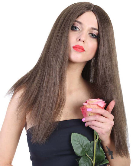 Women's Long Straight Brunette Center Part Wig - Halloween Wigs | HPO