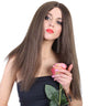 Women's Long Straight Brunette Center Part Wig - Halloween Wigs | HPO