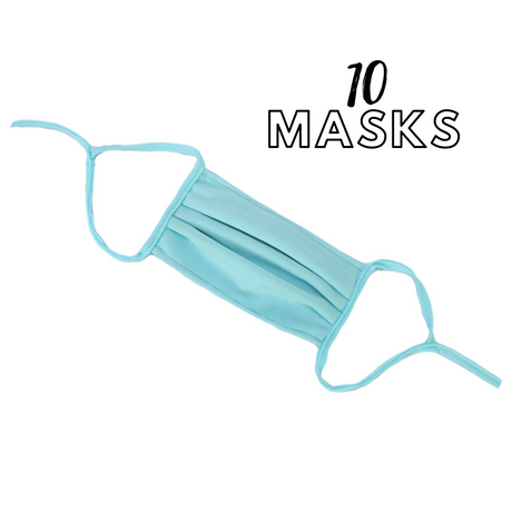FREE 2-PACK WITH PURCHASE - Unisex Ultra Soft Interchangeable Filtered Breathable Washable Reusable Protective Masks | Color Aqua Blue - Bundled Pack Options