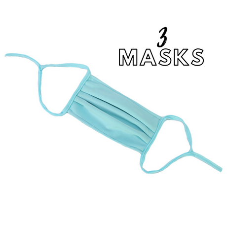 FREE 2-PACK WITH PURCHASE - Unisex Ultra Soft Interchangeable Filtered Breathable Washable Reusable Protective Masks | Color Aqua Blue - Bundled Pack Options