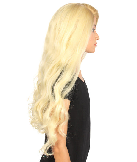 Blake Women's Long Length Lace Front Wavy With Bangs - Adults Fashion Wigs | Nunique