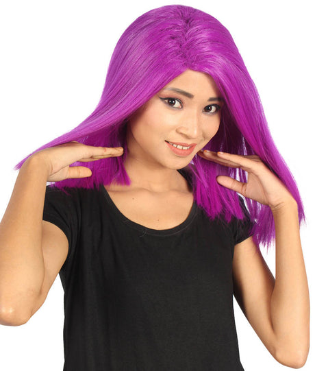 Michelle Women's Shoulder Length Lace Front Straight With Bangs - Adults Fashion Wigs | Nunique