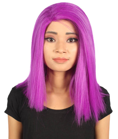 Michelle Women's Shoulder Length Lace Front Straight With Bangs - Adults Fashion Wigs | Nunique