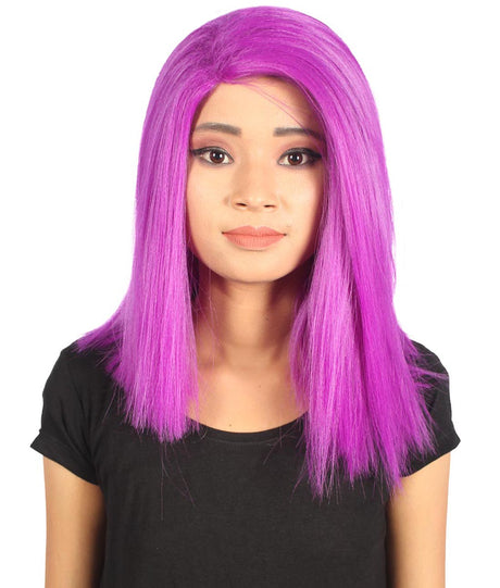 Michelle Women's Shoulder Length Lace Front Straight With Bangs - Adults Fashion Wigs | Nunique