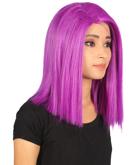 Michelle Women's Shoulder Length Lace Front Straight With Bangs - Adults Fashion Wigs | Nunique