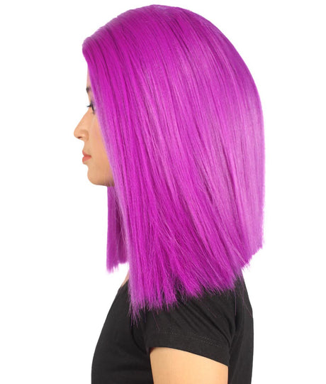 Michelle Women's Shoulder Length Lace Front Straight With Bangs - Adults Fashion Wigs | Nunique