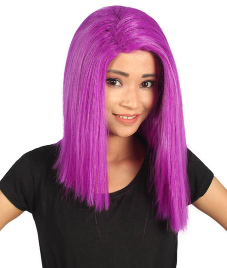 Michelle Women's Shoulder Length Lace Front Straight With Bangs - Adults Fashion Wigs | Nunique