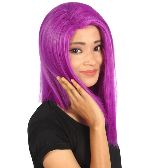 Michelle Women's Shoulder Length Lace Front Straight With Bangs - Adults Fashion Wigs | Nunique