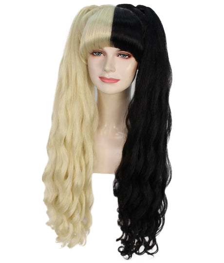 Women's Two-Tone Extra High Pigtails With Wavy Texture and Bangs Blonde | Fashion Wig