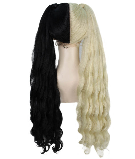 Women's Two-Tone Extra High Pigtails With Wavy Texture and Bangs Blonde | Fashion Wig