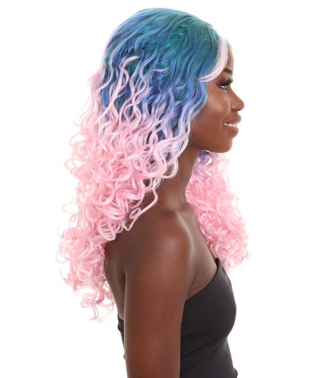 Double Rainbow - Women's Two Tone Lace front Curls with Heart Curled Bangs