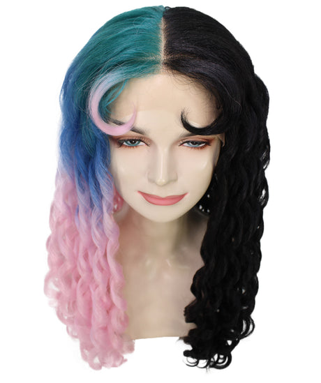 Double Rainbow - Women's Two Tone Lace front Curls with Heart Curled Bangs