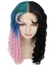 Double Rainbow - Women's Two Tone Lace front Curls with Heart Curled Bangs