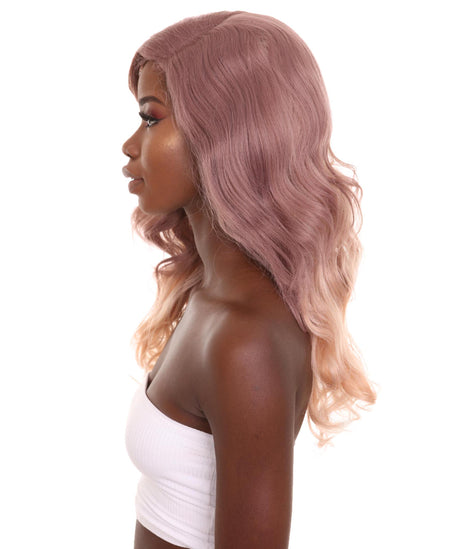 Dusty Rose Adult Women's 21 In. Wig - Long Length Walnut Brown Ombre  Hair - Lace Front Heat Resistant Fibers