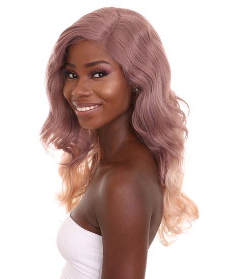Dusty Rose Adult Women's 21 In. Wig - Long Length Walnut Brown Ombre  Hair - Lace Front Heat Resistant Fibers