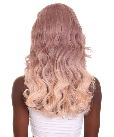 Dusty Rose Adult Women's 21 In. Wig - Long Length Walnut Brown Ombre  Hair - Lace Front Heat Resistant Fibers