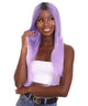 Namaya - Nunique Adult Women's 23" In. Lilac Purple 4x4 with Dark Roots - Lace Front Heat Resistant Fibers