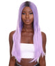 Namaya - Nunique Adult Women's 23" In. Lilac Purple 4x4 with Dark Roots - Lace Front Heat Resistant Fibers