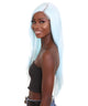 Nunique Adult Women's 23" In. Social Media / Make Up Artist Influencer Inspired Wig - Long Length Frozen Light Blue  Hair - Lace Front Heat Resistant Fibers