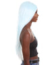 Nunique Adult Women's 23" In. Social Media / Make Up Artist Influencer Inspired Wig - Long Length Frozen Light Blue  Hair - Lace Front Heat Resistant Fibers