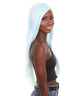 Nunique Adult Women's 23" In. Social Media / Make Up Artist Influencer Inspired Wig - Long Length Frozen Light Blue  Hair - Lace Front Heat Resistant Fibers