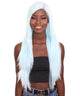 Nunique Adult Women's 23" In. Social Media / Make Up Artist Influencer Inspired Wig - Long Length Frozen Light Blue  Hair - Lace Front Heat Resistant Fibers