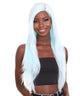 Nunique Adult Women's 23" In. Social Media / Make Up Artist Influencer Inspired Wig - Long Length Frozen Light Blue  Hair - Lace Front Heat Resistant Fibers