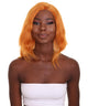 Nunique Adult Women's 17" In. American Singer and Rapper Inspired Wig - Shoulder Length Luminous Ginger Orange  Hair - Lace Front Heat Resistant Fibers