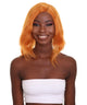 Nunique Adult Women's 17" In. American Singer and Rapper Inspired Wig - Shoulder Length Luminous Ginger Orange  Hair - Lace Front Heat Resistant Fibers