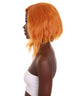 Nunique Adult Women's 17" In. American Singer and Rapper Inspired Wig - Shoulder Length Luminous Ginger Orange  Hair - Lace Front Heat Resistant Fibers