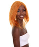 Nunique Adult Women's 17" In. American Singer and Rapper Inspired Wig - Shoulder Length Luminous Ginger Orange  Hair - Lace Front Heat Resistant Fibers