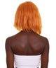 Nunique Adult Women's 17" In. American Singer and Rapper Inspired Wig - Shoulder Length Luminous Ginger Orange  Hair - Lace Front Heat Resistant Fibers