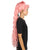 Women's Extra Long High Ponytail in Bubblegum Pink and Black Split Dye - Wavy Adult Lace Wig | Nunique