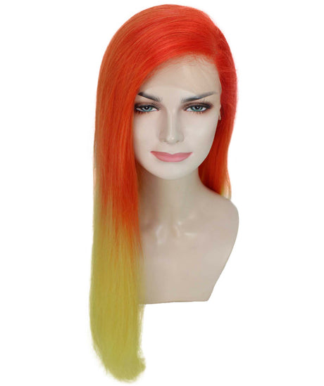 Adult Women's 23" In. American Singer and Rapper Inspired Wig - Long Length Tropical Gradient Hair - Lace Front Heat Resistant Fibers