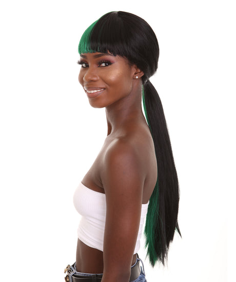 Double Entendre - Lace Split Dye Blow Out in Dark Green and Black - Adult Fashion Wig | Nunique