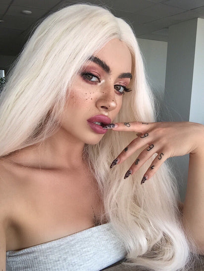 Godiva Women's Long Wavy Blonde Lace Front Wig - Adult Fashion Wigs | Nunique