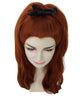 Adult Women's 20" Inch Long Length Wavy 360 Lace Front Natural Red Head Hairline Wig with Black Hair-Bow, 100% Heat Resistant Fibers, Perfect for your Everyday Wear and Styling to your Expectations! -   Wig,  | NU