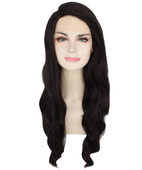 Delilah Nunique Adult Women's 27" Inch Long Length Wavy C-Part Lace Natural Black 40's Icon Beauty Wig, 100% Heat Resistant Fibers, Perfect for your Everyday Wear and Styling to your Expectations! -   Wig,  | NU