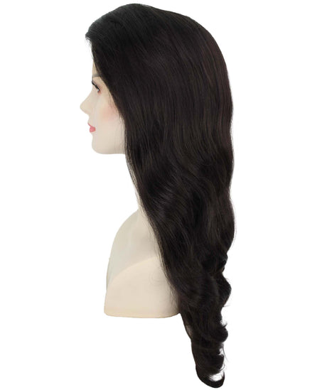 Delilah Nunique Adult Women's 27" Inch Long Length Wavy C-Part Lace Natural Black 40's Icon Beauty Wig, 100% Heat Resistant Fibers, Perfect for your Everyday Wear and Styling to your Expectations! -   Wig,  | NU