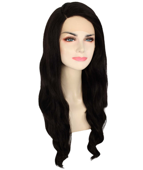 Delilah Nunique Adult Women's 27" Inch Long Length Wavy C-Part Lace Natural Black 40's Icon Beauty Wig, 100% Heat Resistant Fibers, Perfect for your Everyday Wear and Styling to your Expectations! -   Wig,  | NU